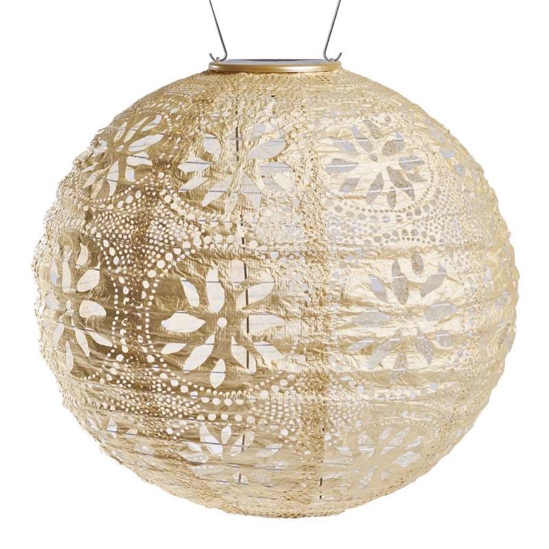 Soji Stella Boho Globe Solar Lantern - Pearl